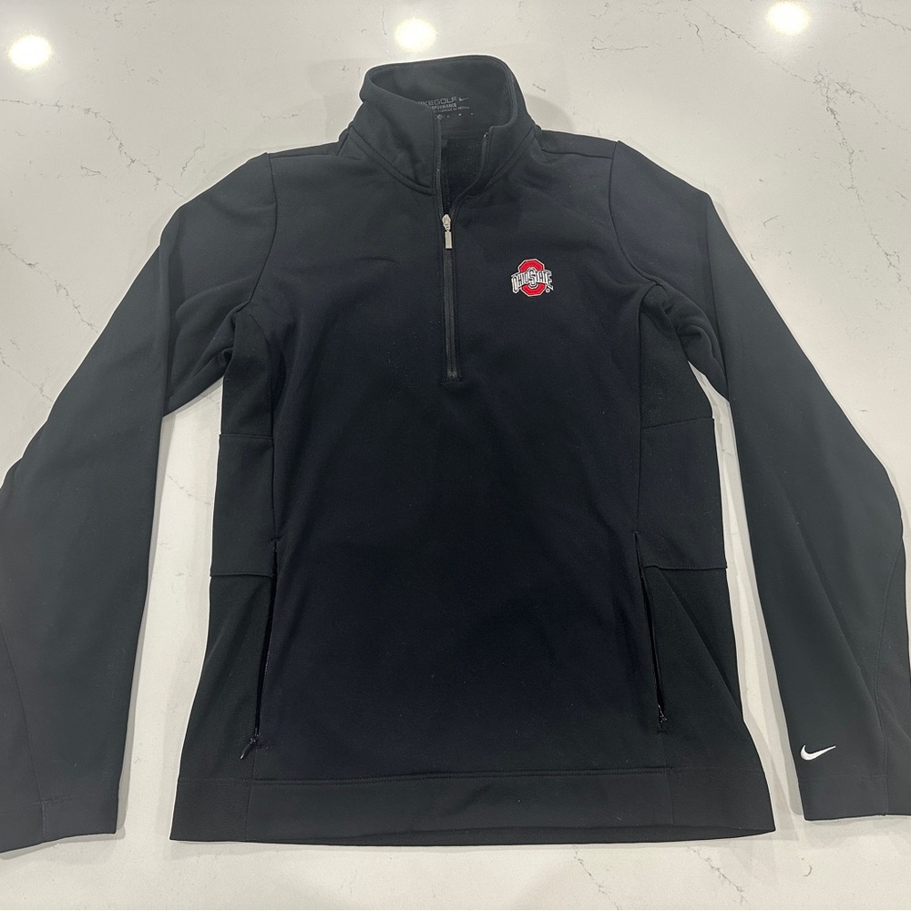 Nike Black Therma-Fit Golf Pullover - Ohio State Buckeyes quarter zip